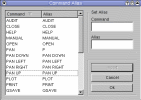 screenshot of the command alias dialog screen